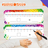 SpriteGru number line dry erase boards with 0-10 and 0-20 lines and colorful star print - view 15