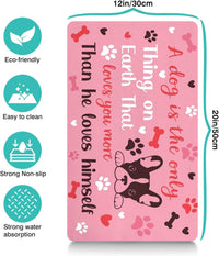Pet Feeding Mat for Floors Cat Food Mat Waterproof Dog Food Mat - 20"L x 12"W / Pink - image 4