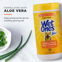 Wet Ones for Pets Antibacterial Dog Wipes - Tropical Splash / 50 Count (Pack of 12) - image 3