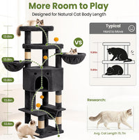 Cat Tree Tower for Indoor Large Adult Cats - Dark Grey - image 4