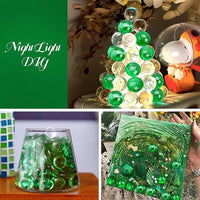 1LB Green Flat Glass Marbles for Vases, Gemstone Beads Vase Filler Decorative Glass Pebbles for Fish Tank, DIY Crafts, Aquarium Decor Rocks