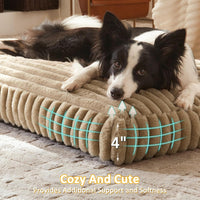 FURTIME Dog Beds Large Sized Dog, Washable Dog Bed for Crate - Beige / XL(44"x31"x4") - image 4