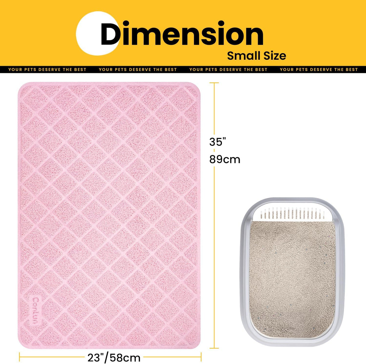 Conlun Cat Litter Mat Litter Trapping Mat - Pink / Large (35" x 23") - image 2
