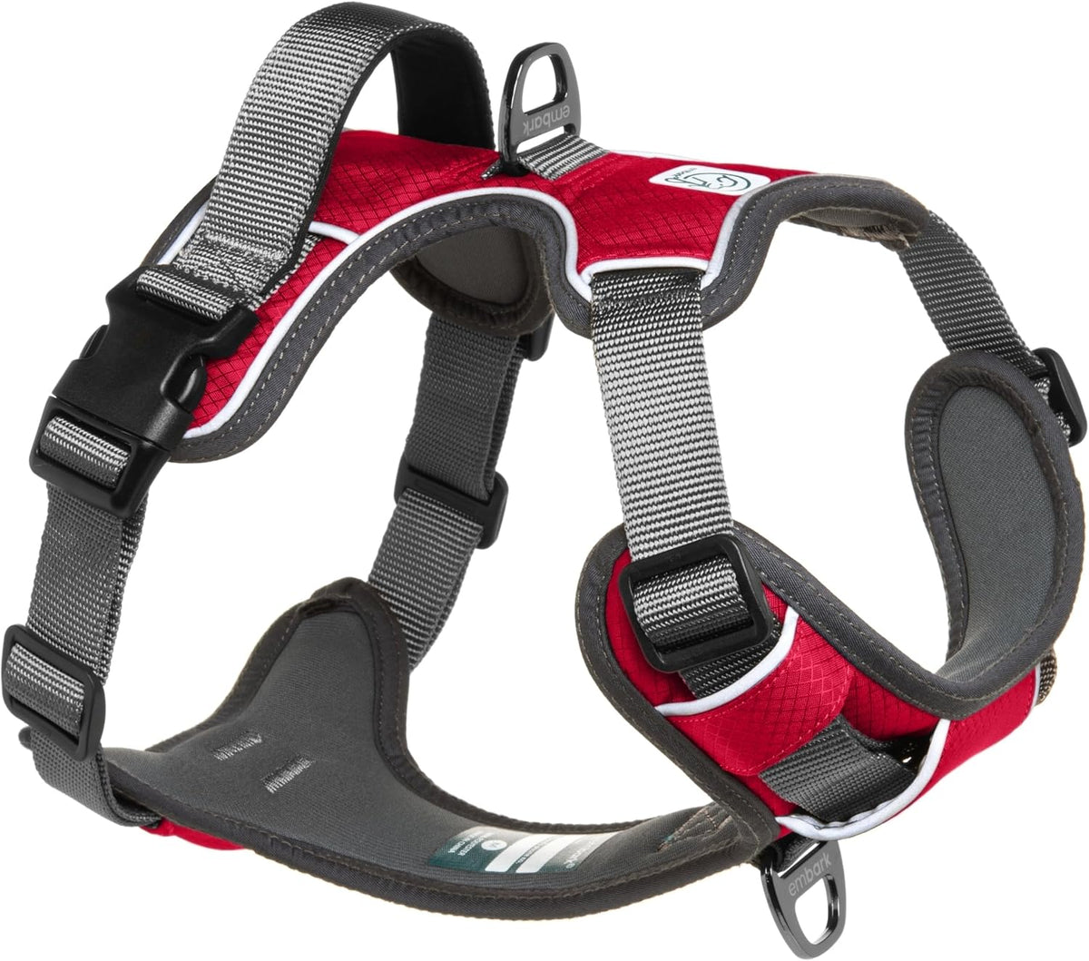Embark No Pull Dog Harness, Reflective Adjustable Training Vest - XS / Red
