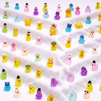 36 Types Luminous Mini Resin Ducks, Plastic Little Ducks to Hide Prank, Small Ducks Figures for Fairy Garden, Dollhouse,Terrariums, Potted, Cake Topper, Miniature Landscape Ornament.