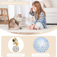 Lightweight Cat Cone Collar Soft, Soft Comfortable Cat Recovery Collar After Surgery, Elizabethan E Collar for Cats, Cone for Cats to Stop Licking (Khaki, Large)