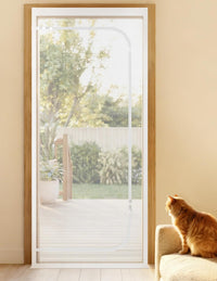 BFNN Cat Proof Screen Door, Extra Tall Mesh Gate - White / Fits Door Opening Size Up to 34''x 82''