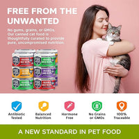Chicken Recipe in Broth, Shredded Wet Cat Food, Variety Flavor Pack: Chicken, Lamb, Duck, Beef; Grain-Free Protein, Non-GMO