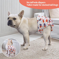 CuteBone Washable Dog Diapers Female No Tail Hole 3 Pack Reusable - For docked-tail, 5#Floral / XS - image 3