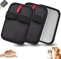 Pet Hair Removal Glove, Electrostatic Pet Hair Removal Gloves, Washable Reusable Dogs Cats Hair Gloves for Furniture, Bed, Sheets, Couch, Clothes, Carpet, Car Seat, Pet Grooming, Curtain 2PCS