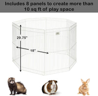 MidWest Homes for Pets Small Animal Pet Playpen/Exercise Pen - White / 29.6"L x 19.5"W x 18.0"H - image 3