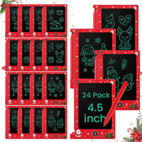 Zhehao 24 Pack 4.5" LCD Writing Tablet for Kids - Red / Santa