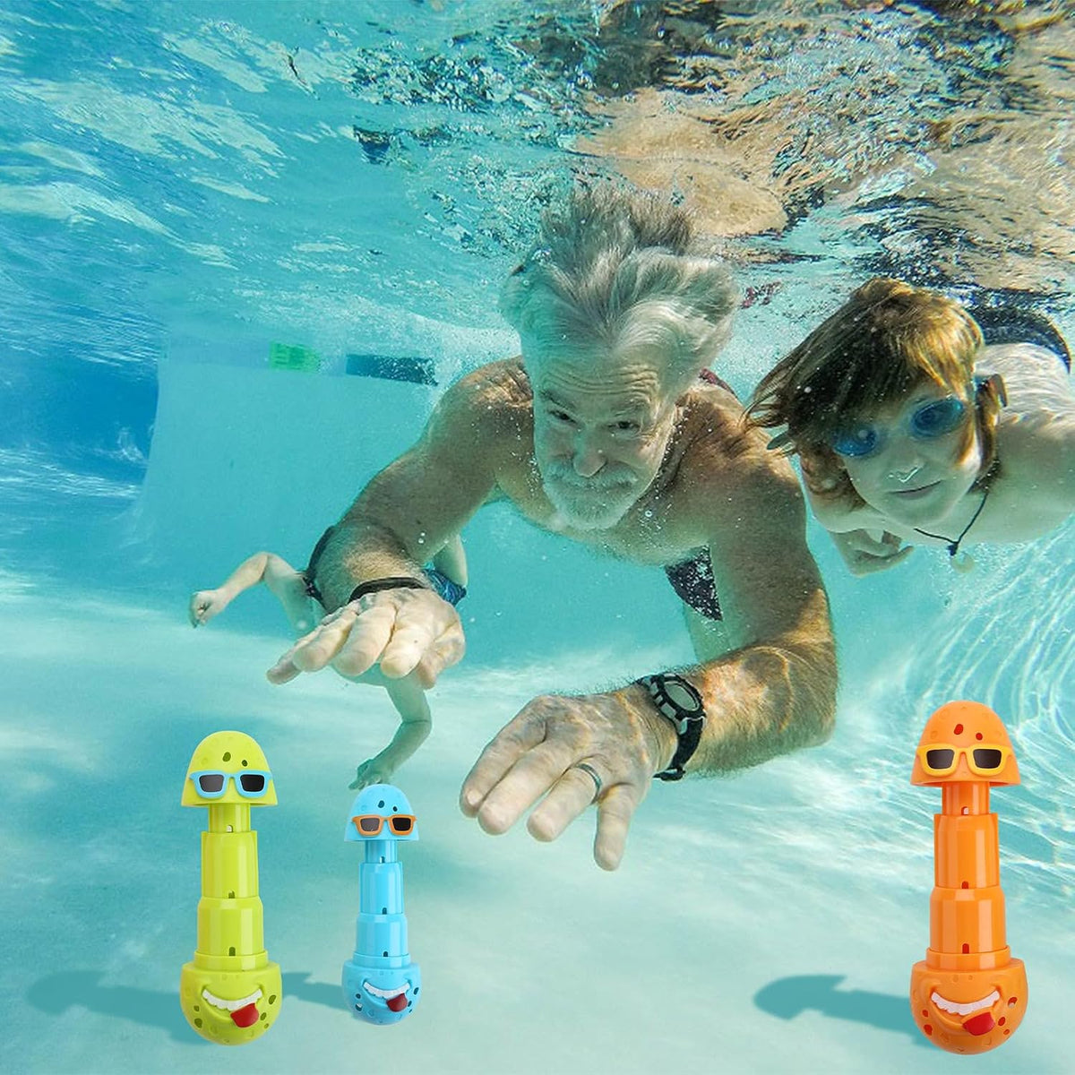 Summer Pool Toys Underwater Diving Games Dive Sticks Duck 3-Pack – Fun for Kids & Family - Clown Egges - image 3