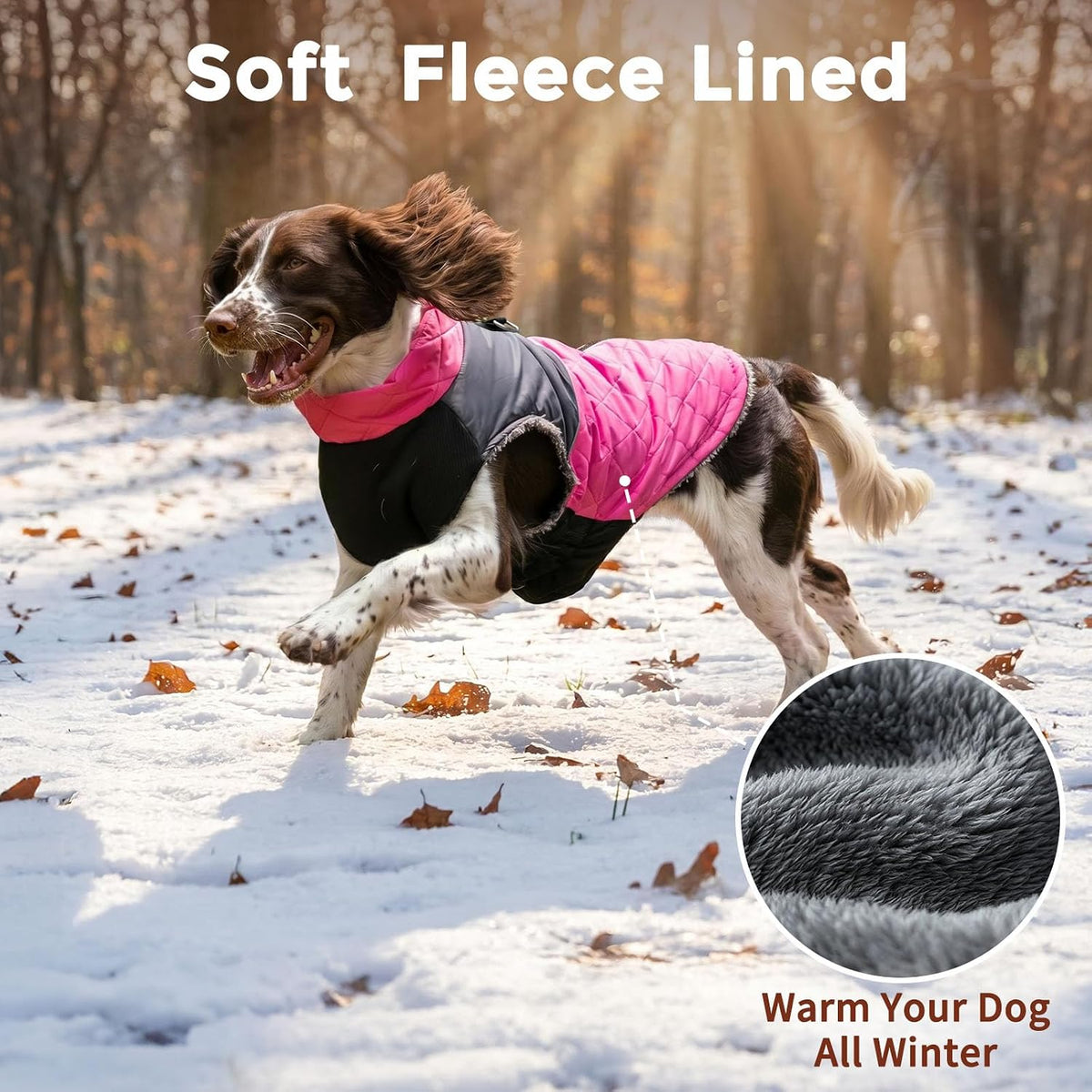 Winter Dog Coats for Small Dogs, Puppy Jacket with Harness - Pink(Standard) / XX-Large - image 3
