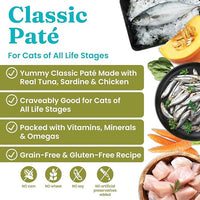 Solid Gold Wet Cat Food Pate - Healthy Canned Cat Food Pate w/Real Tuna & Sardine, Omega Fatty Acids, Vitamins & Minerals - Grain Free & Gluten Free Can Meals for Cats & Kittens - 24ct/3oz Can