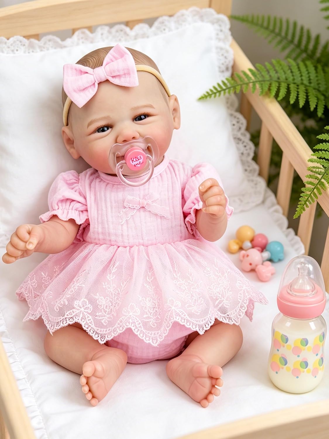 EKOKIZ blue reborn baby doll dress set with hairband and shoes for 17 to 20 inch dolls
