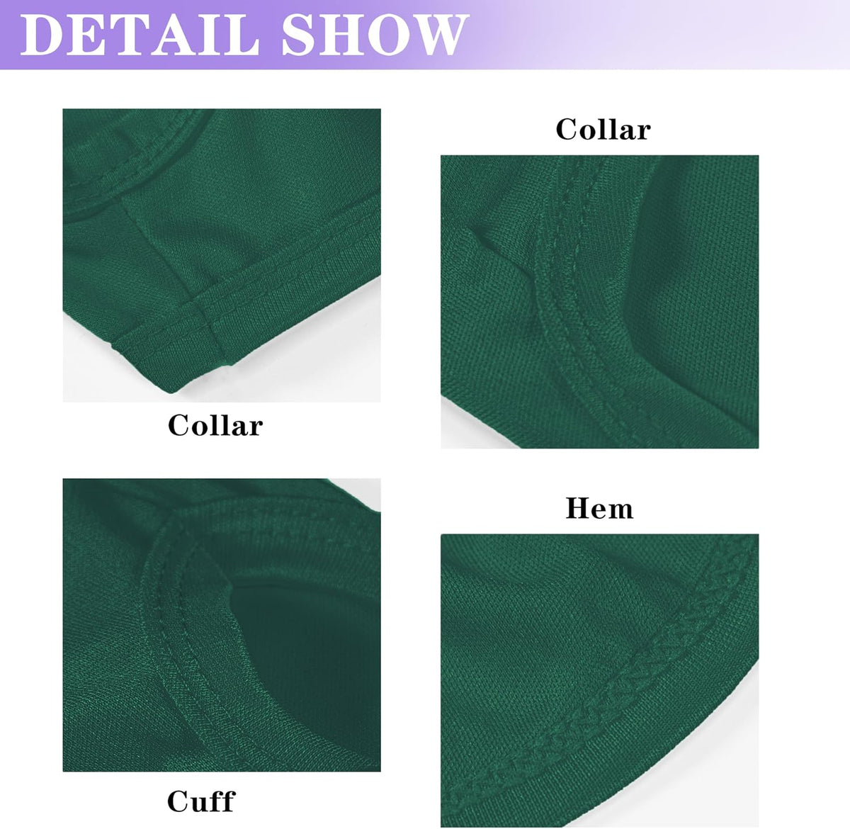 2 Pack Solid Color Dog Shirts, Lightweight, Quick Dry - Green,Purple / L (18'' Chest) - image 3