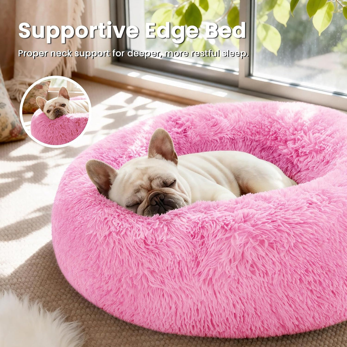 Love's cabin Calming Cat Bed for Indoor Cats - Pink / 20" - image 2