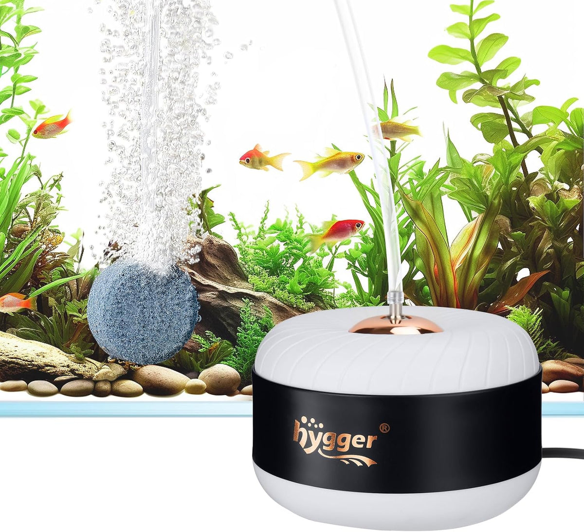 hygger 3W/8W Aquarium Air Pump - for Aquarium up to 150 Gal