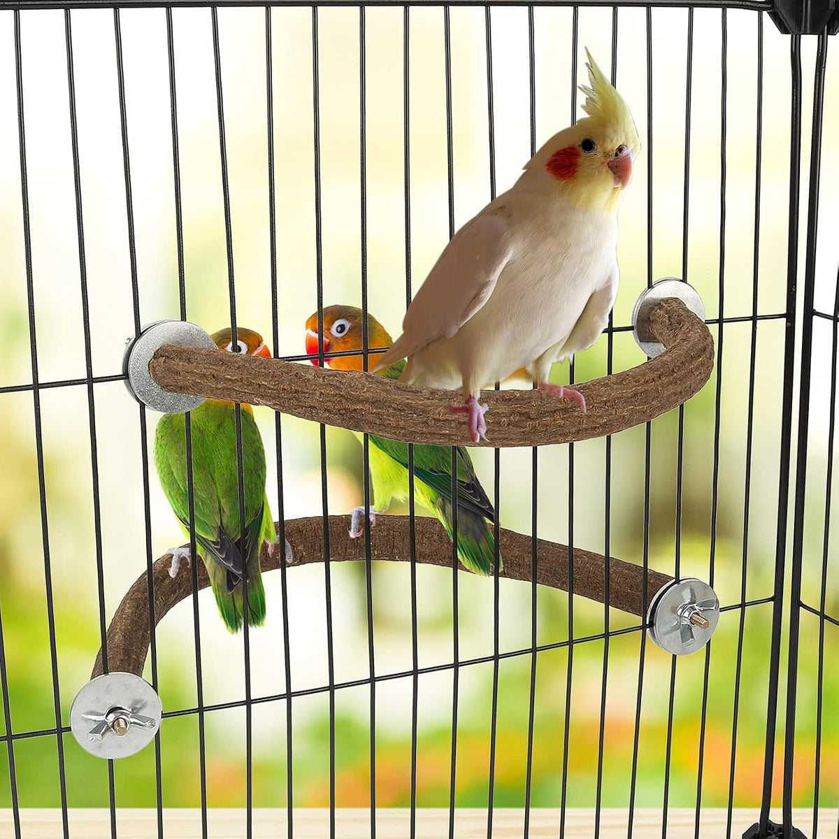 Natural Wood Bird Perch, U-Shaped Bird Perch for Cage – Essentials for Birds - 1 Pcs S U Perch - image 3