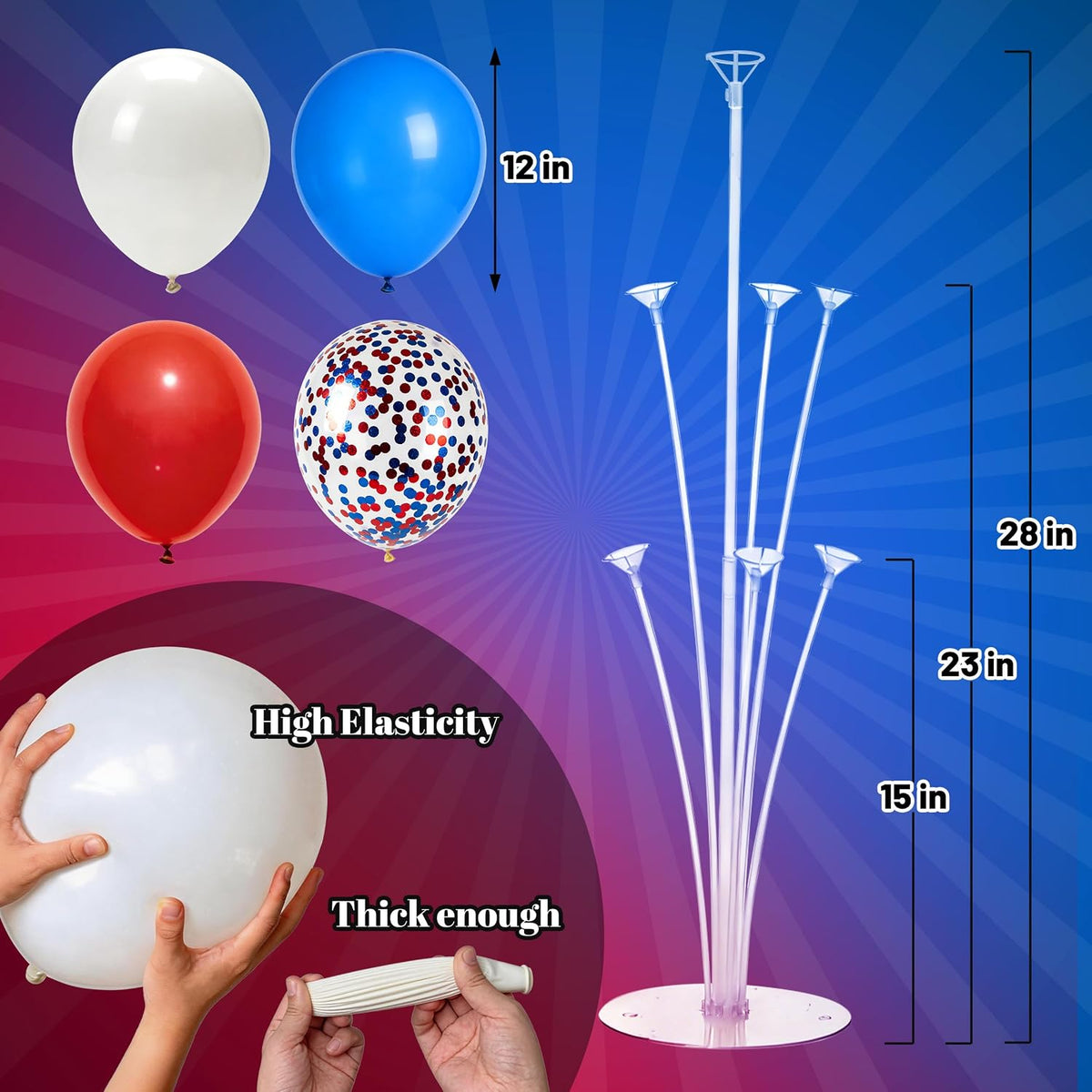 JOYYPOP 4 Sets Balloon Stand Kit For Table - 4 Pack Colorful - image 3