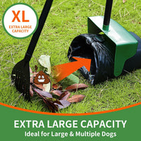 Pooper Scooper Large Swivel Bin & Rake with 160 Waste Bags - Dark Green - image 4