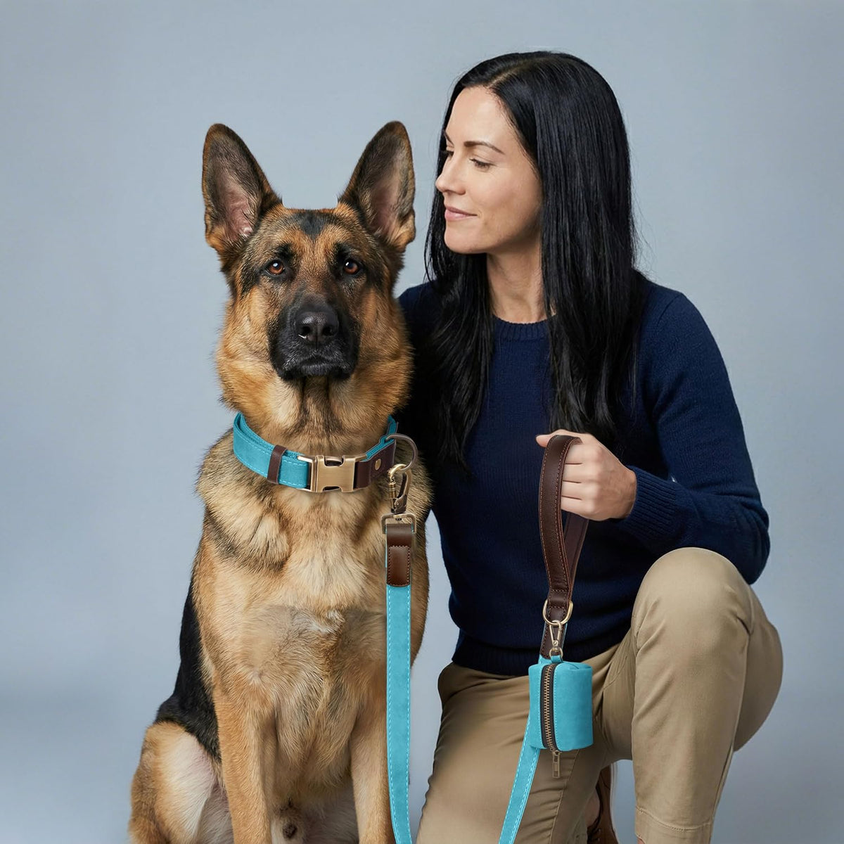PU Leather Dog Collar for Small Dogs Puppy, Soft Lining, Green S – Essentials for Dogs - Light Blue / XL: Neck 20-27", Width 1¼" - image 2