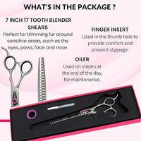 Kenchii Love Dog Grooming Scissors, 17 Tooth Thinning Shears, Dog Scissors for Grooming, Professional Pet Grooming Scissors, Heavy Duty, Durable and Sharp
