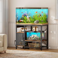 MAHANCRIS 40-50 Gallon Fish Tank Stand with Power Outlet and Storage – Essentials for Fish - Rustic Brown / 40-50 Gallon - image 2
