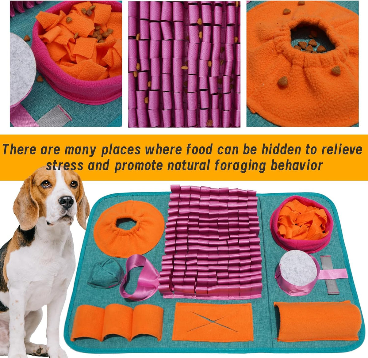 Snuffle mat for Dogs Iteractive Dog Puzzle Toy Used for Training - Red - image 4