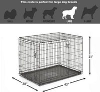 New World by Midwest 42-Inch Single Door Crate, for Large Breeds - Double Door - Black / Large (42"L) - image 4