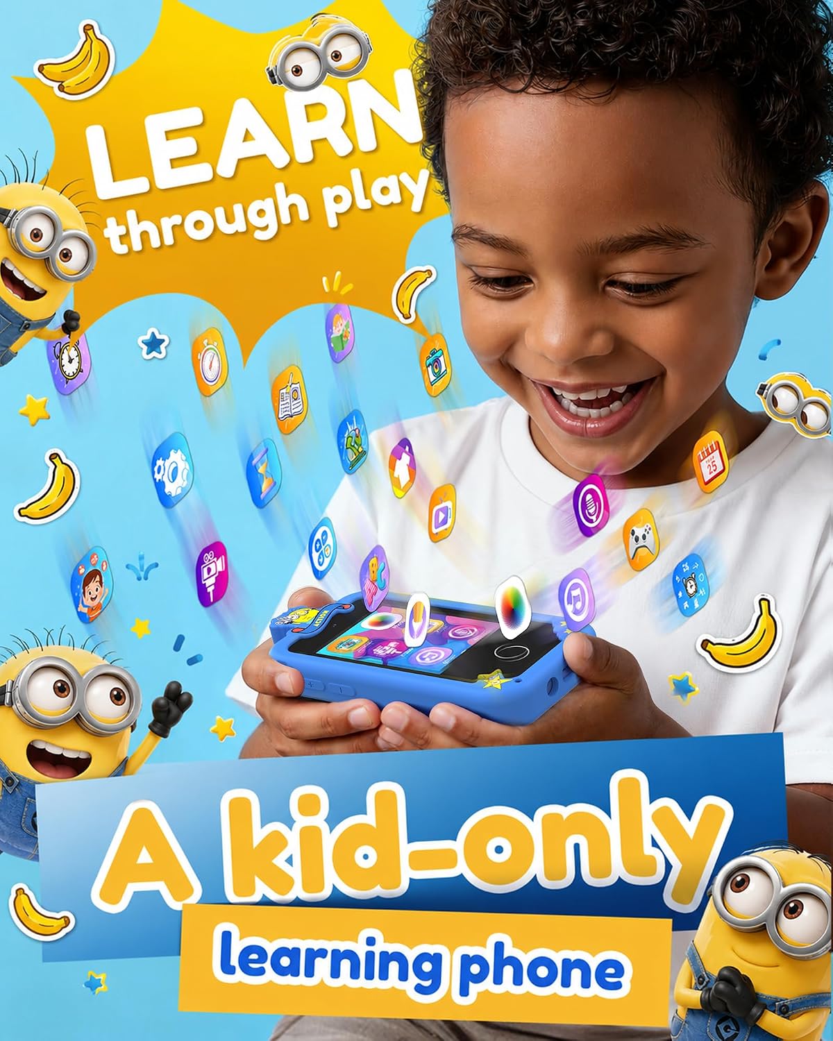 KOKODI Kids Smart Phone Toys - Minions Blue - image 3