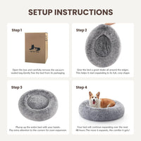 Donut Dog Bed Medium Size Dog, Round Cat Beds for Small Dogs – Essentials for Dogs - Grey / 30"L x 30"W x 8"Th - image 3