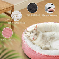 Zerbuger 20in Pink Round Dog Bed Sofa for Dogs Cats - Pink / Medium - image 4