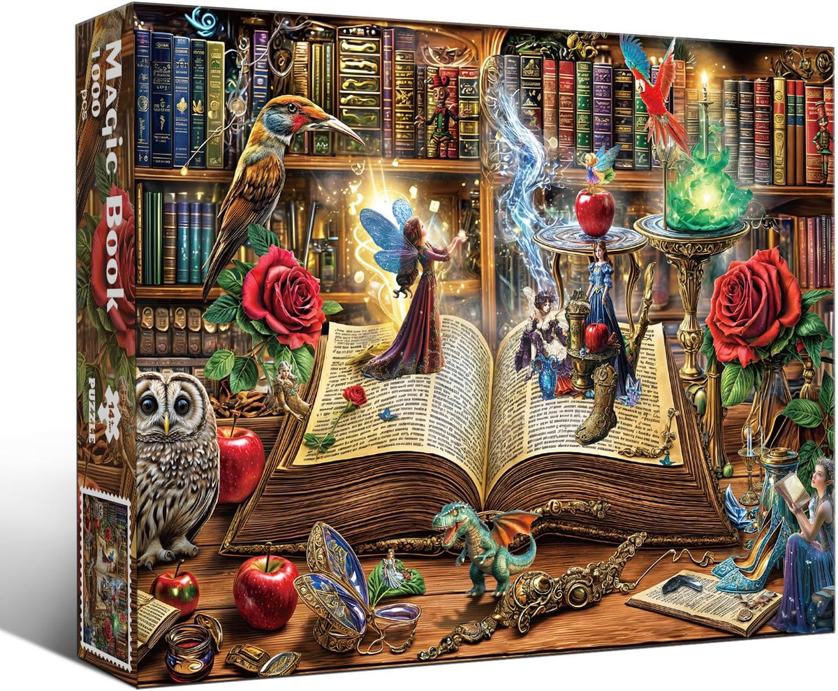 1000 Piece Puzzles for Adults, Premium Magic Book Jigsaw Puzzle – Fun for Kids & Family - Magic Book - image 2