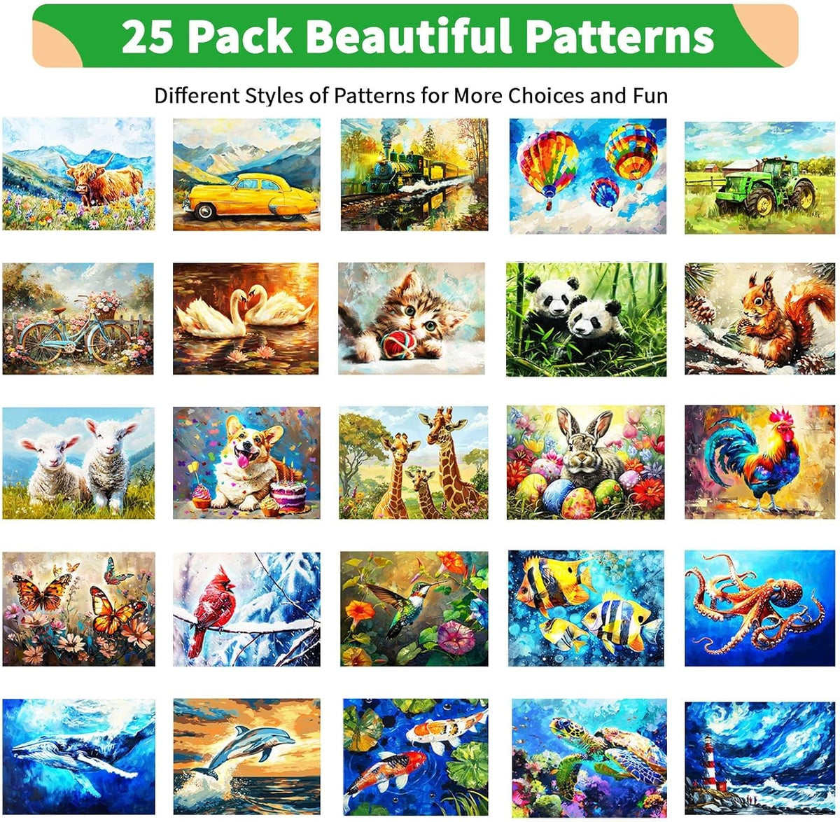 25 Pack Dementia Products for Elderly Reusable Water Doodle Coloring - Water Painting Kit / 25pack-A - image 2