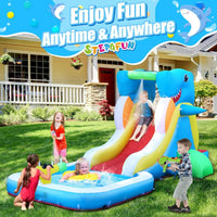 Step4Fun inflatable shark water slide with climbing wall, water cannon and splash pool - view 2