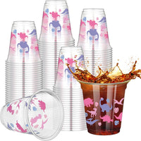 50 Pcs 12 oz Dinosaur Cups Dinosaur Birthday Decorations – Fun for Kids & Family - Pink / Dinosaur