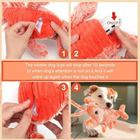 BABORUI Dog Toys, Interactive Dog Toys to Keep Them Busy, Wiggly Lobster Dog Toy for Boredom, Rechargeable Moving Dog Chew Toys for Small/Medium/Large Dogs/Puppy Toys