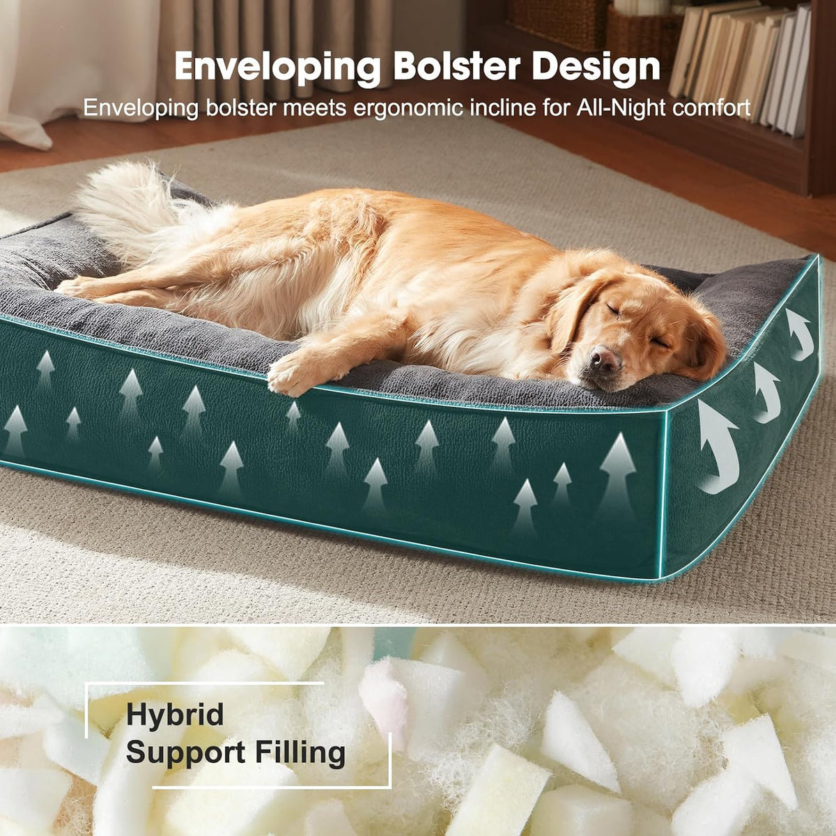 FURTIME XL Orthopedic Dog Bed Large Sized Dog - Grey / 48"L x 35"W x 10"Th - image 3