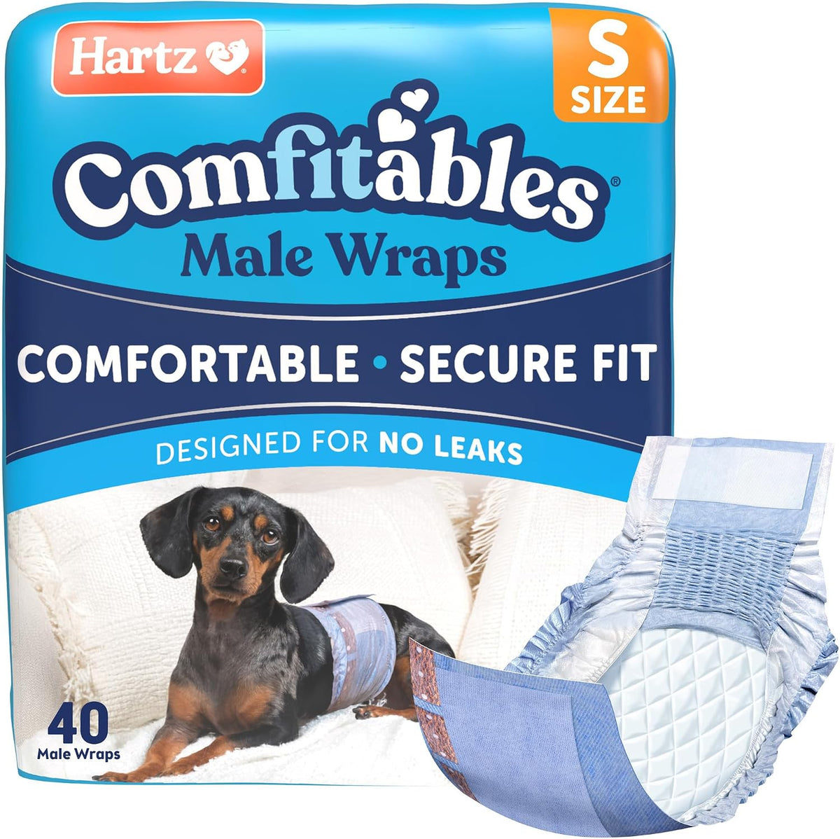 Hartz Comfitables Disposable Male Dog Wraps Stretchy Waistband - Value Pack / Small