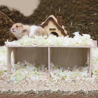 Hamster Peep Tunnel, 2-Chamber Wooden Hamster Hideout - Large for Syrian Hamster - image 3