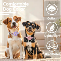 Medium Dog Collar with Flower - Purple / L : for Large Dogs - image 2