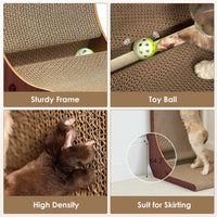 EHEYCIGA Cardboard Cat Scratcher for Indoor Cats - Dark Brown / 16.6x11.2x26.8 - image 2