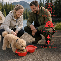 Collapsible Dog Bowls, Small Portable Travel Dog Bowls – Essentials for Dogs - RED - image 2
