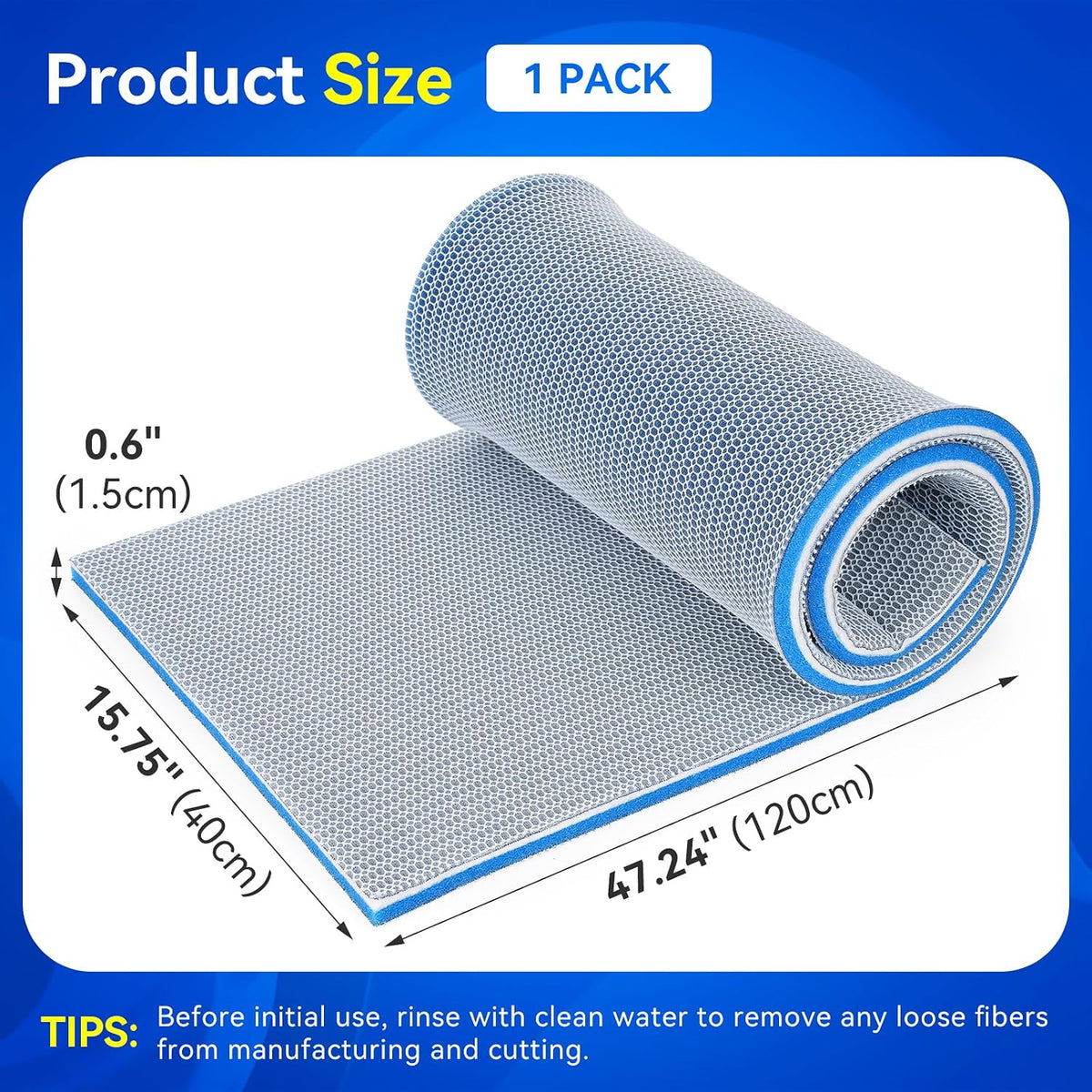 8-Layer Fast-Acting Aquarium Filter Pad - 47.24"x15.75"x0.6" (1 Pack) - image 2