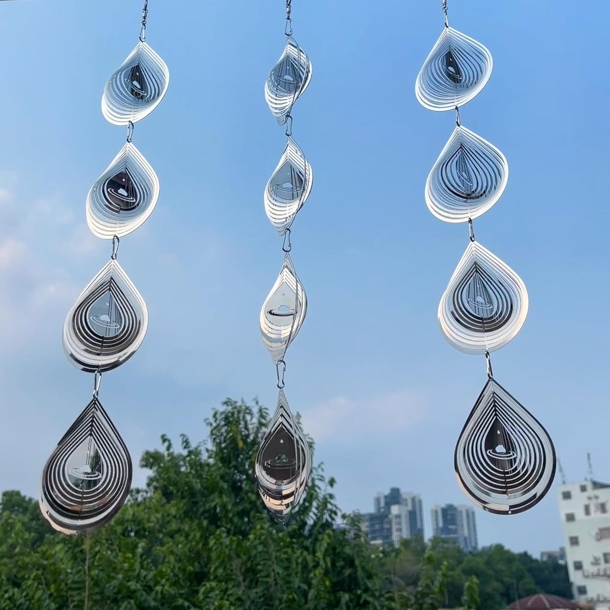 Water Droplets Bird Scare Discs Set-Highly Reflective Double-Sided - Water droplet shape - image 4