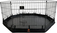 Puppy Playpen with Bottom Pad and Door, 8 Panels 24" H - Black / X-Small Pen: 24-Inch High / Playpen+Bottom