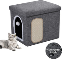 Shikha Hidden Cat Litter Box Enclosure with Scratch Pad & Storage Bag - Grey