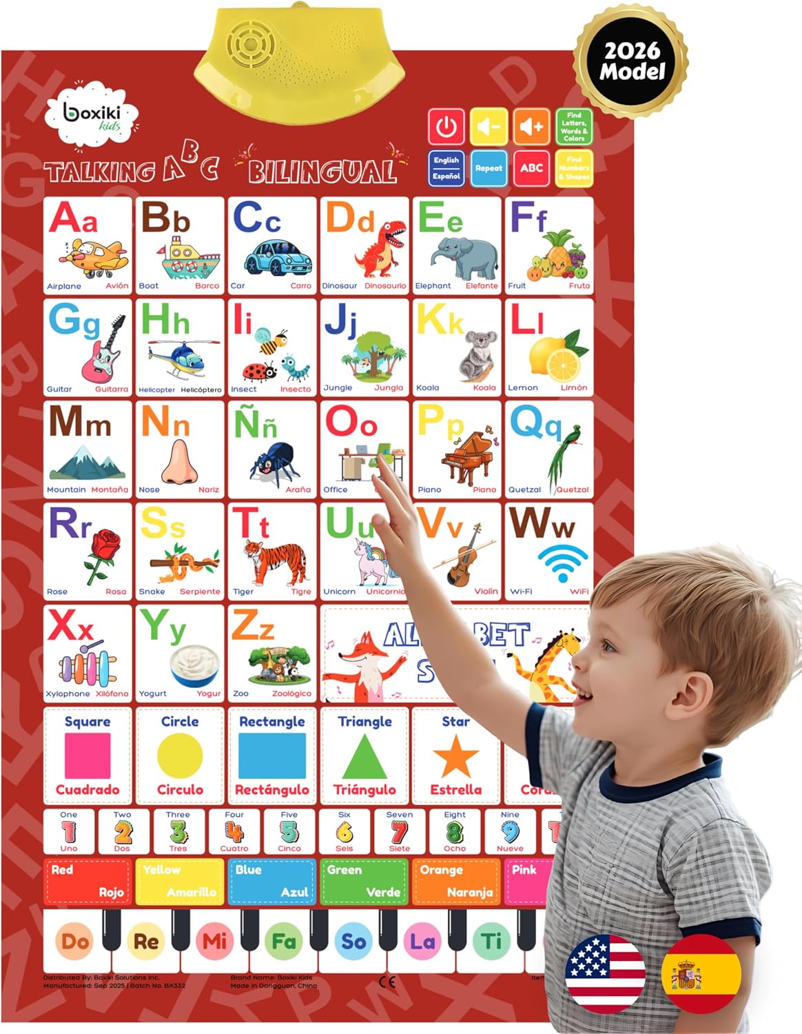 Bilingual English & Spanish Interactive Alphabet Wall Chart - ENG + ES (Chart)